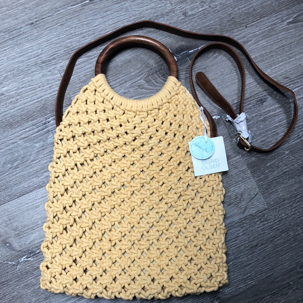 Sigrid Olsen handcrafted Macrame crossbody bag